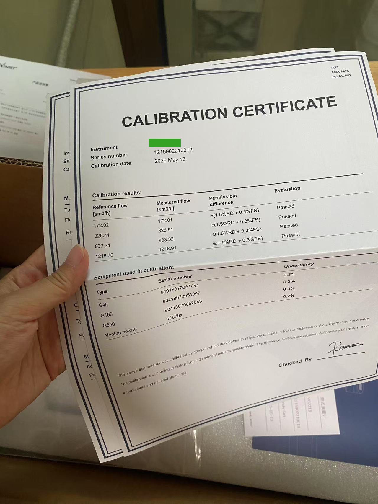 CALIBRATION CERTIFICATE